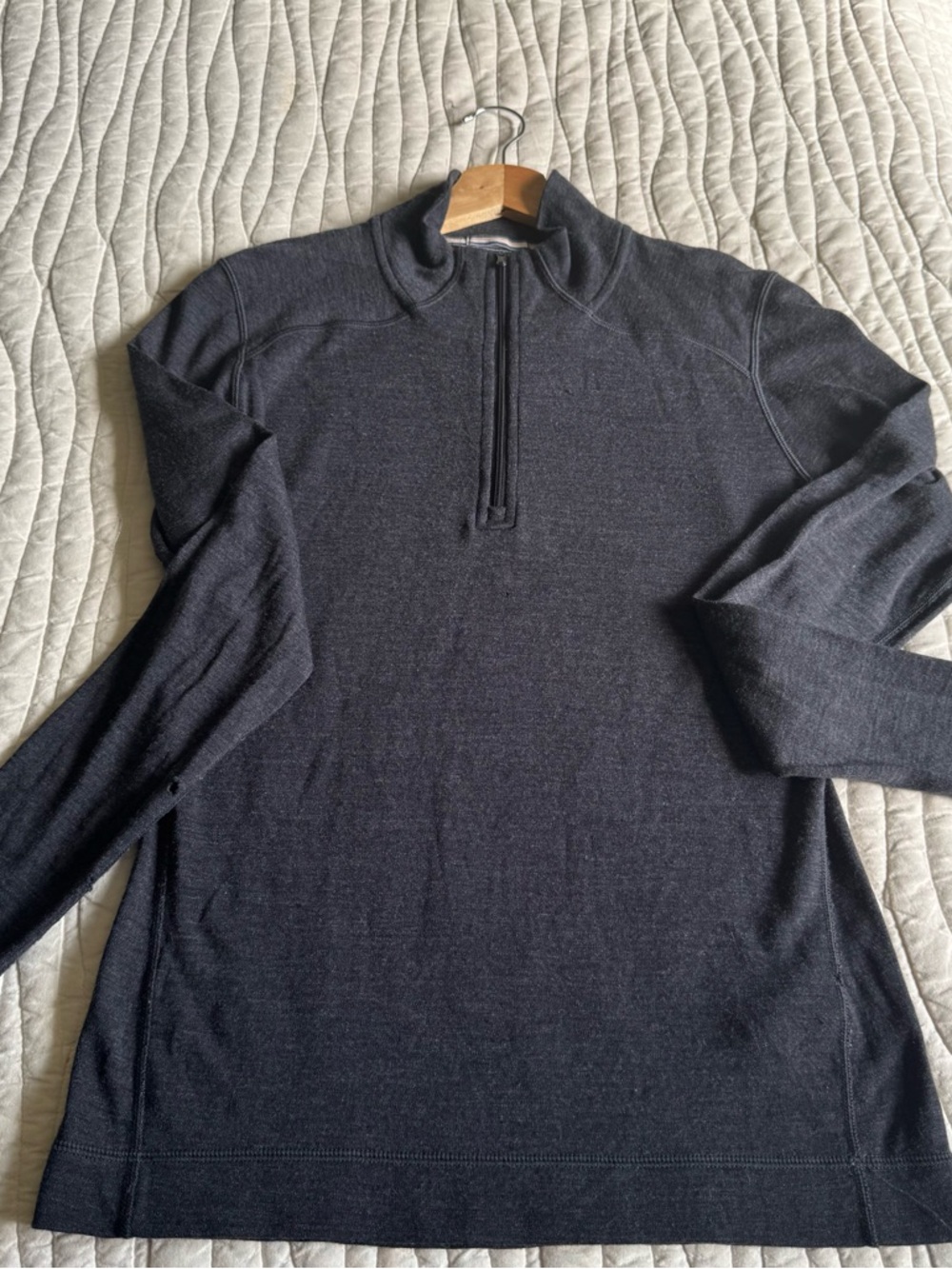 Smartwool Thermal Merino 250 Base Layer 1/4 Zip in Black Size Large (Flawed)